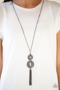 Timelessly Tasseled - Black Necklace - Paparazzi