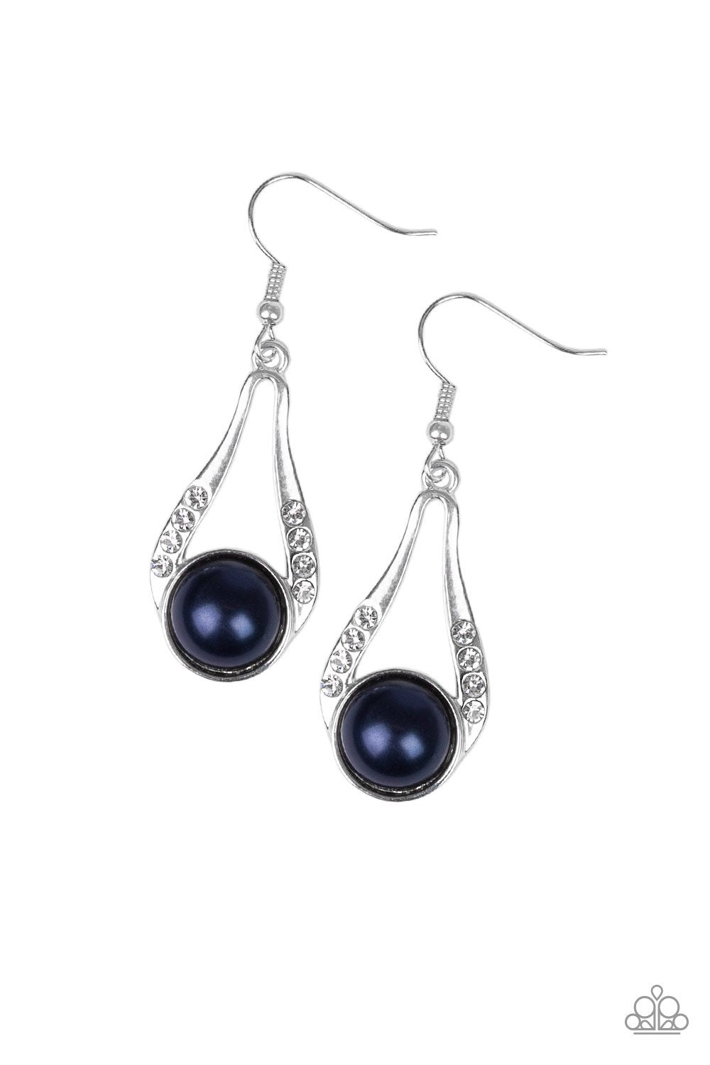 Blue pearl cheap earrings paparazzi