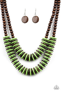 Dominican Disco - Green Necklace - Paparazzi