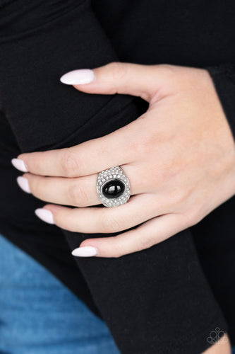 Glittering Go-Getter - Black Ring - Paparazzi