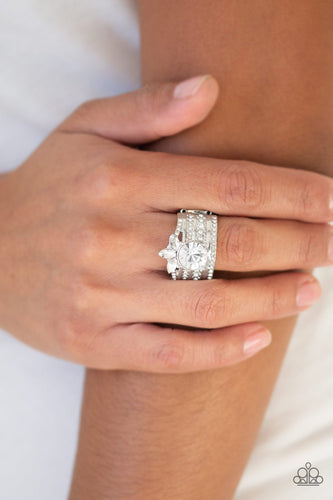 Top Dollar Bling - White Ring - Paparazzi