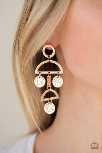 Incan Eclipse - Gold Earrings - Paparazzi