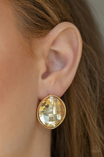 Movie Star Sparkle - Gold Earrings - Paparazzi