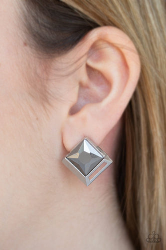 Stellar Square - Silver Earrings - Paparazzi