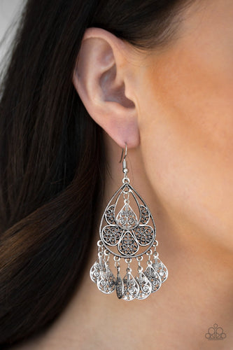 Teardrop Tempo - Silver Earrings - Paparazzi