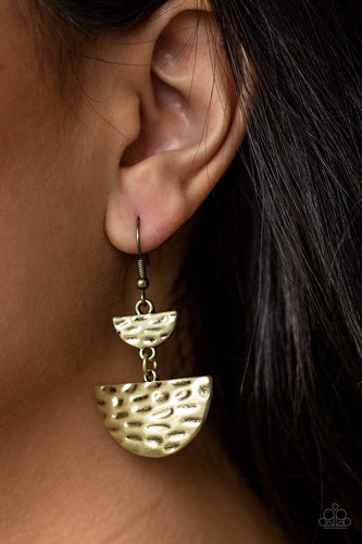 Triassic Triangles - Brass Earrings - Paparazzi