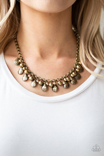 Stage Stunner - Brass Necklace - Paparazzi