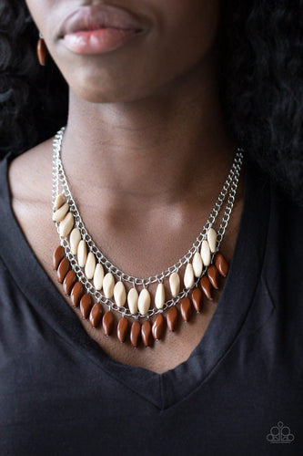 Beaded Boardwalk - Brown Necklace - Paparazzi
