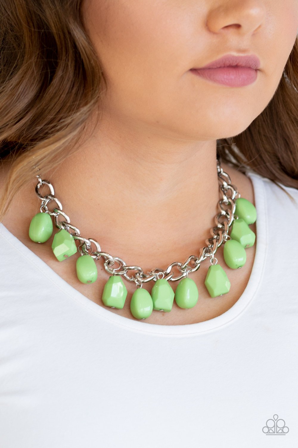 Take The COLOR Wheel! - Green Necklace - Paparazzi