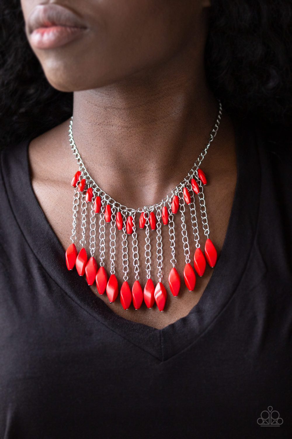 Venturous Vibes - Red Necklace - Paparazzi