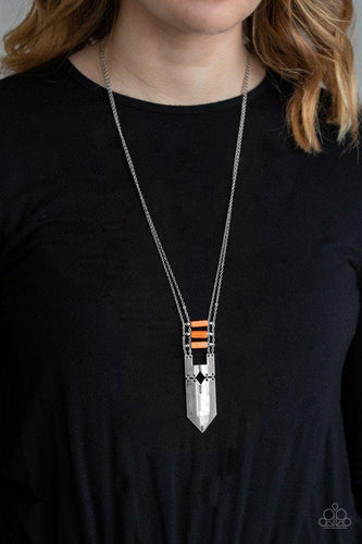 Triassic Era - Orange Necklace - Paparazzi