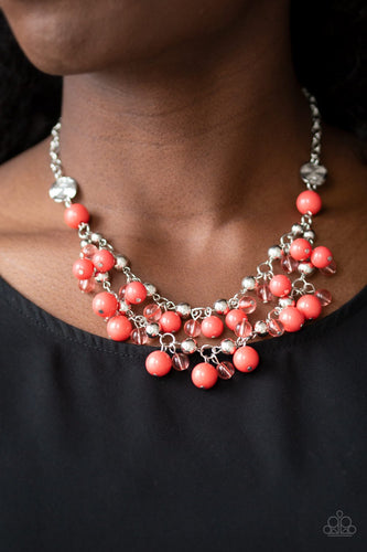 Seaside Soiree - Orange Necklace - Paparazzi