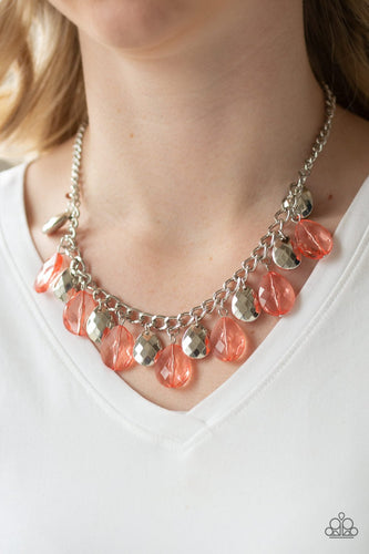 No Tears Left To Cry - Orange Necklace - Paparazzi