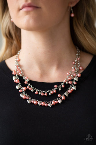 Kindhearted Heart - Orange Necklace - Paparazzi