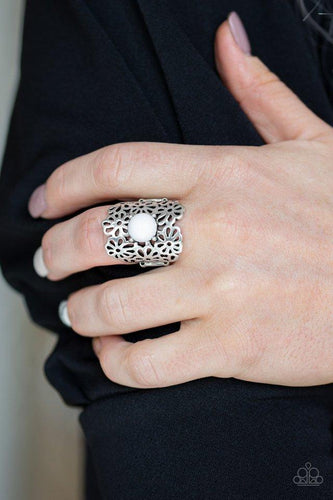 Flower Shower - White Ring - Paparazzi