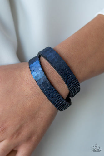 Under The SEQUINS - Blue Bracelet - Paparazzi