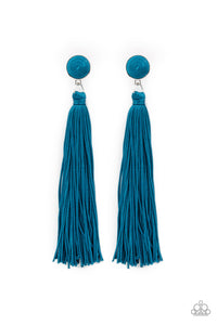 Tightrope Tassel - Blue Earrings - Paparazzi