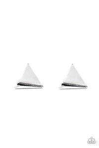 Die TRI-ing - Silver Earrings - Paparazzi