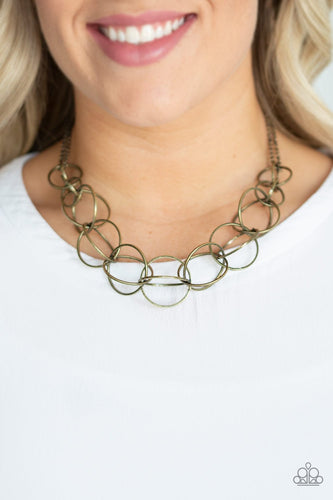 Space Walk - Brass Necklace - Paparazzi