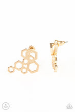 Load image into Gallery viewer, Six-Sided Shimmer - Gold Earrings - Paparazzi