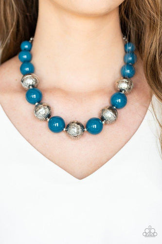 Floral Fusion - Blue Necklace - Paparazzi