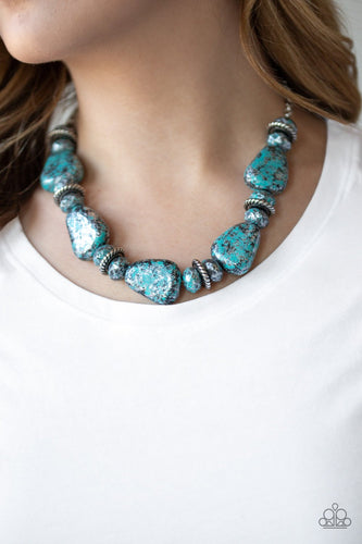 Prehistoric Fashionista - Blue Necklace - Paparazzi