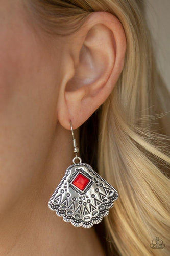 Mountain Mesa - Red Earrings - Paparazzi