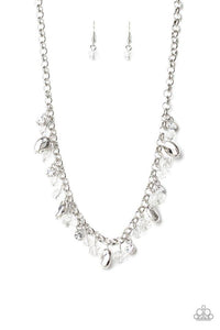 Downstage Dazzle - White Necklace - Paparazzi
