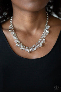 Downstage Dazzle - White Necklace - Paparazzi