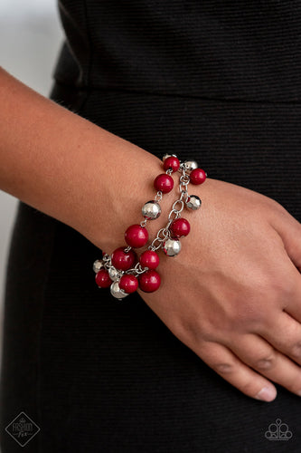 Party Posh - Red Bracelet - Paparazzi