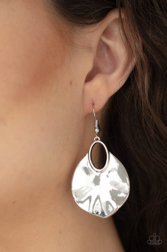 Ruffled Refinery - Silver Earrings - Paparazzi