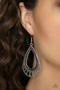 Royal Finesse - Black Earrings - Paparazzi