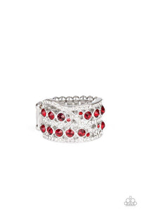 Elegant Effervescence - Red Ring - Paparazzi