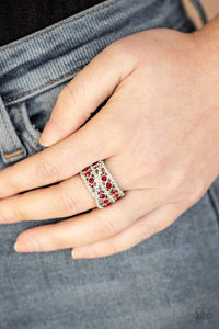 Elegant Effervescence - Red Ring - Paparazzi