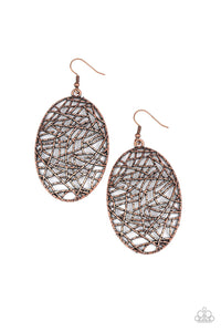 Way Out of Line - Copper Earrings - Paparazzi
