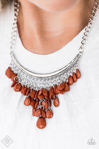 Rio Rainfall - Brown Necklace - Paparazzi