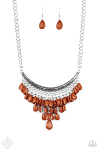 Rio Rainfall - Brown Necklace - Paparazzi