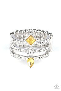 Triple Throne Twinkle - Yellow Ring - Paparazzi