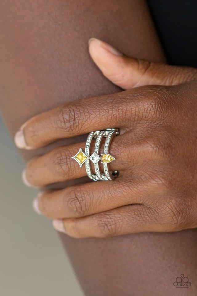 Triple Throne Twinkle - Yellow Ring - Paparazzi