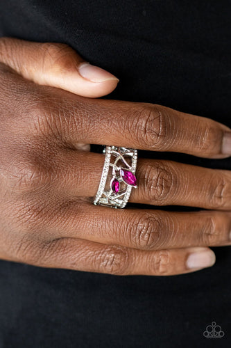 Tilted Twinkle - Pink Ring - Paparazzi