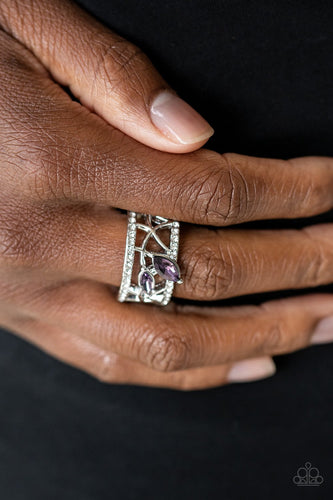 Tilted Twinkle - Purple Ring - Paparazzi