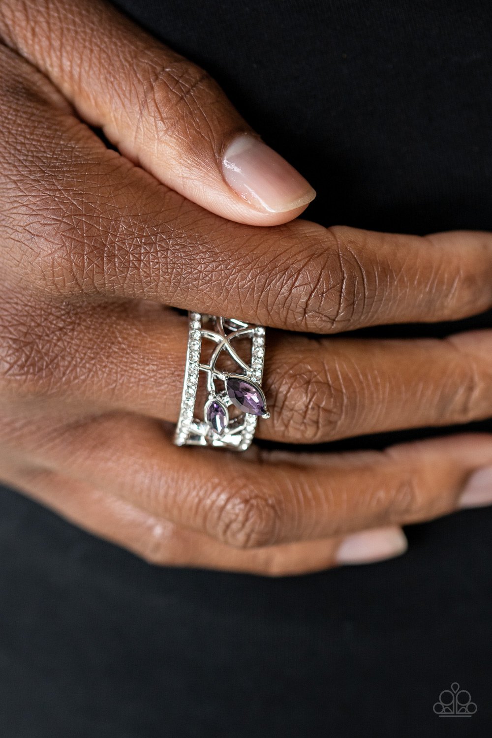 Tilted Twinkle - Purple Ring - Paparazzi