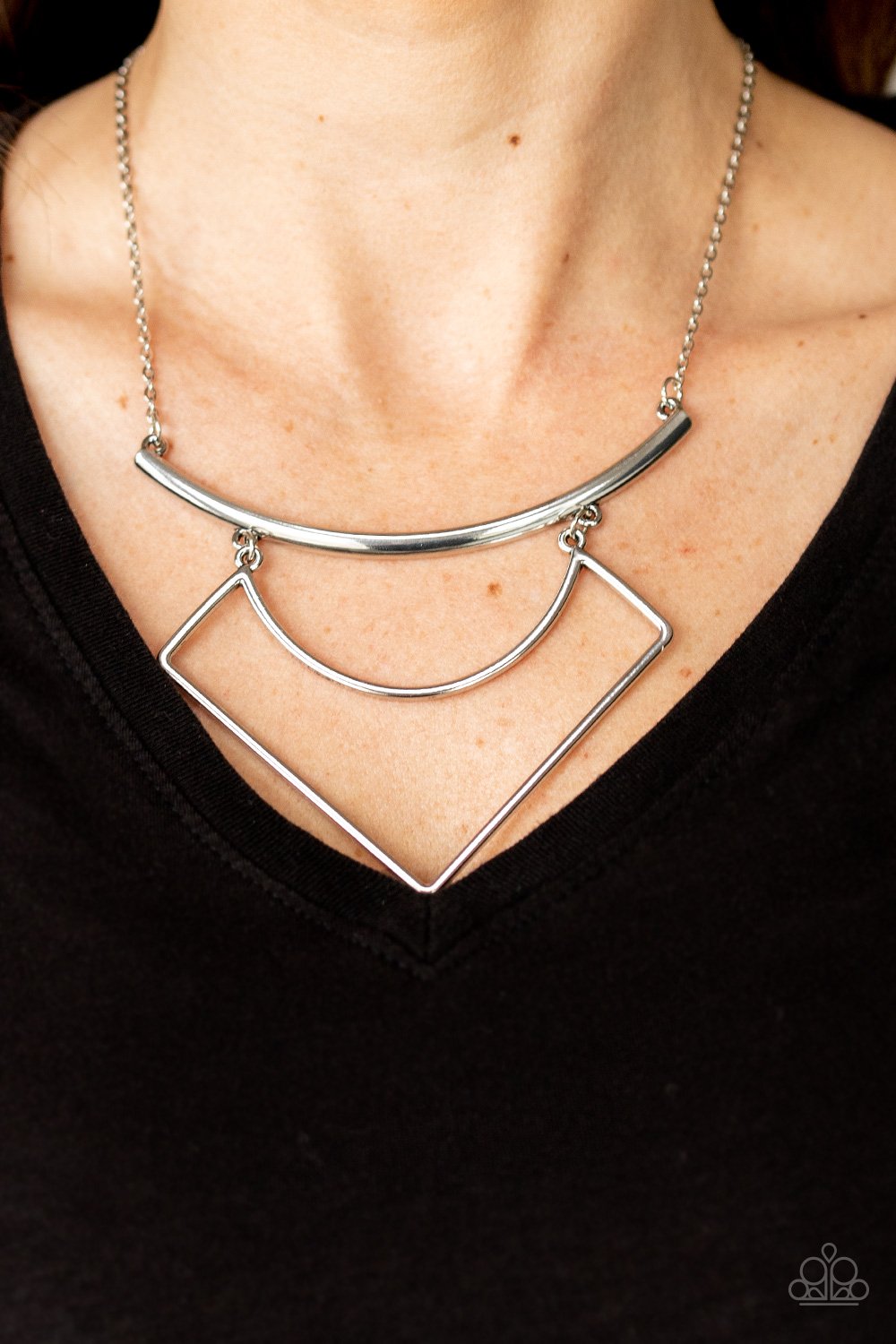 Egyptian Edge - Silver Necklace - Paparazzi