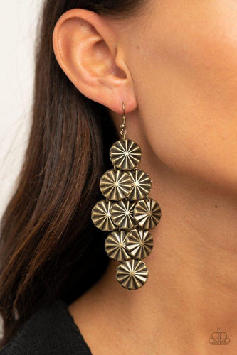 Star Spangled Shine - Brass Earrings - Paparazzi