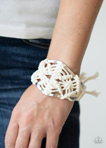 Macrame Mode - White Bracelet - Paparazzi