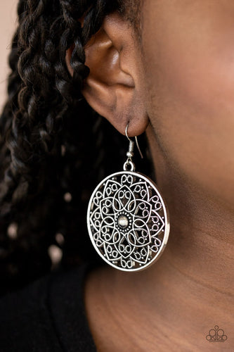 Petal Prana - Silver Earrings - Paparazzi