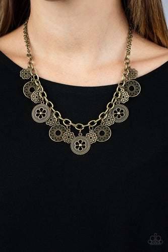 Meadow Masquerade - Brass Necklace - Paparazzi