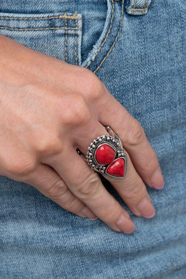 Mojave Mosaic - Red Ring - Paparazzi