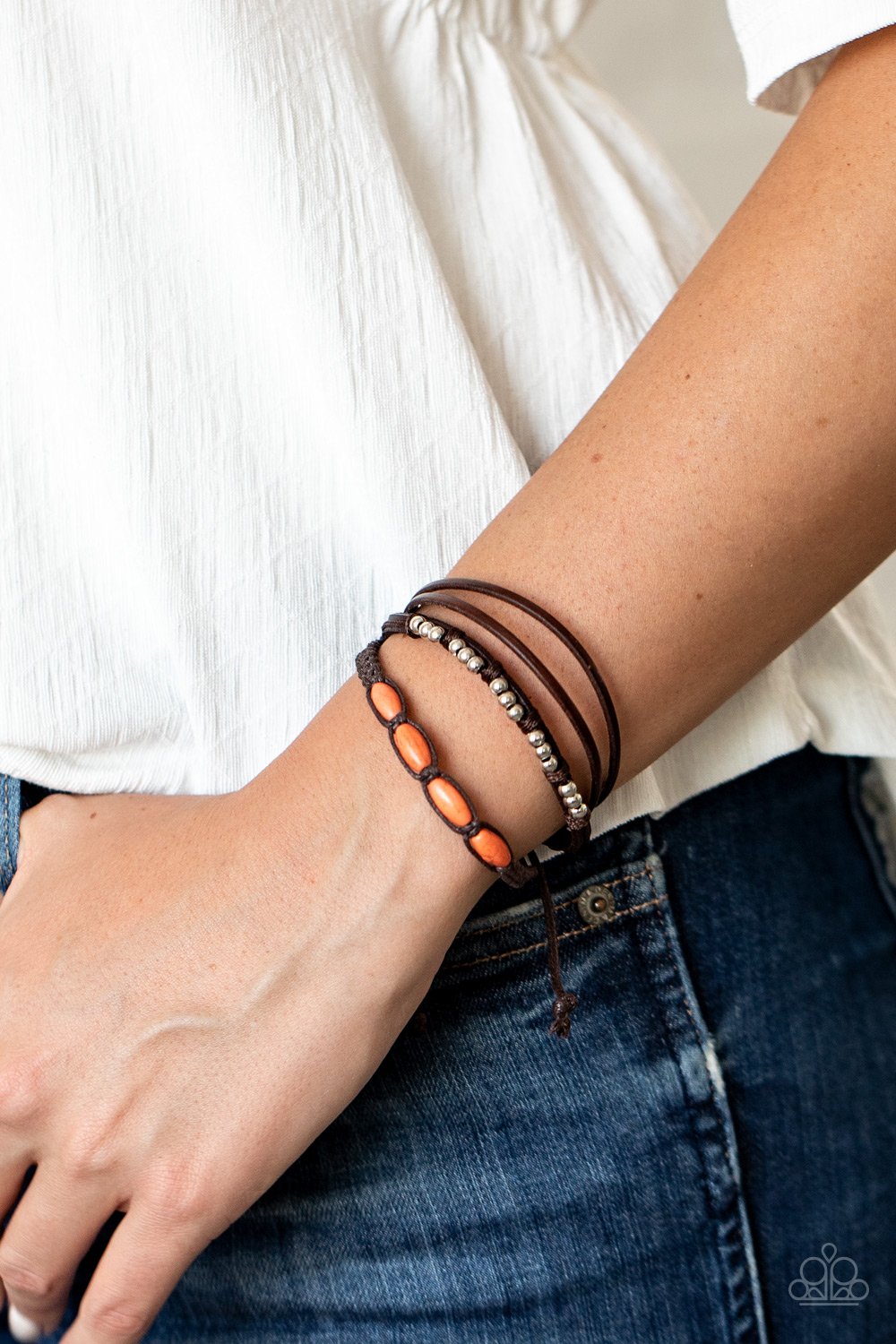 My Beach House is Your Beach House - Orange Bracelet - Paparazzi