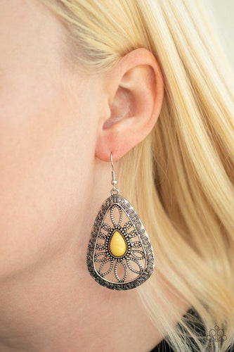Floral Frill - Yellow Earrings - Paparazzi